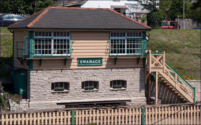 Swanage signal box at Swanage station 