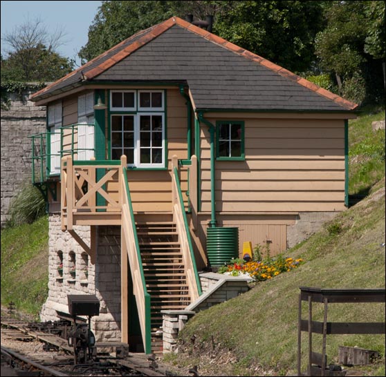 Swanage box is built into the bank 
