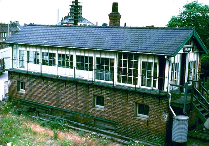 Spalding No1 signal box from the footbridge in the 1970s