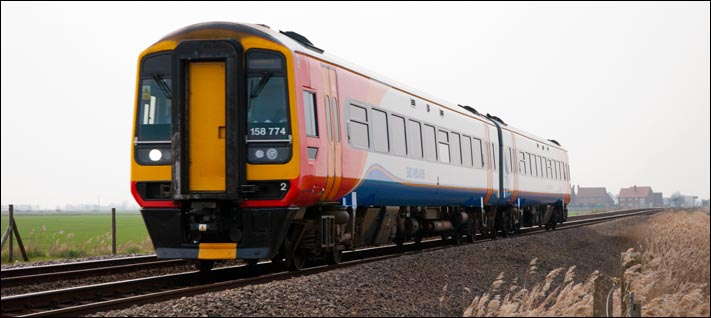 East Midland Trains class 158 744 on the 29th of March 2011