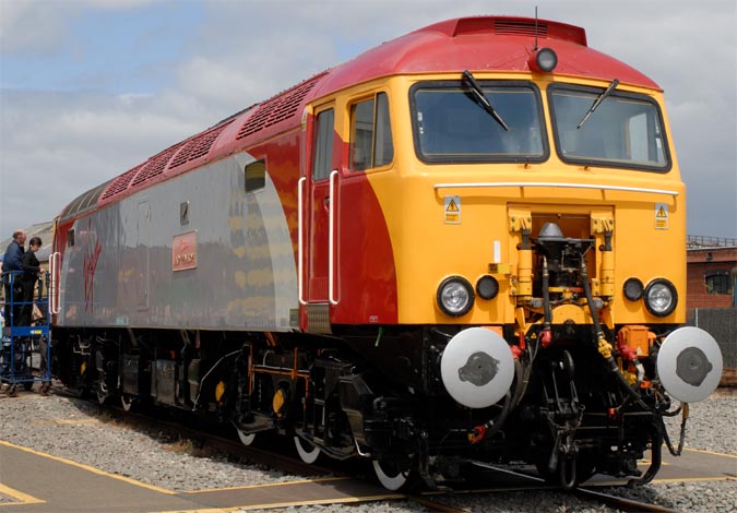 Vigin class 57 307 at the open Weekend at Tyseley in 2008 