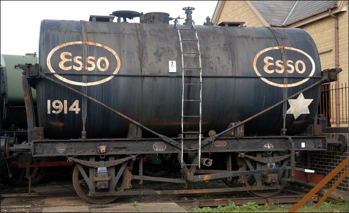 ESSO tank wagon with the number 1914 at the Nene Valleys Wansford station 