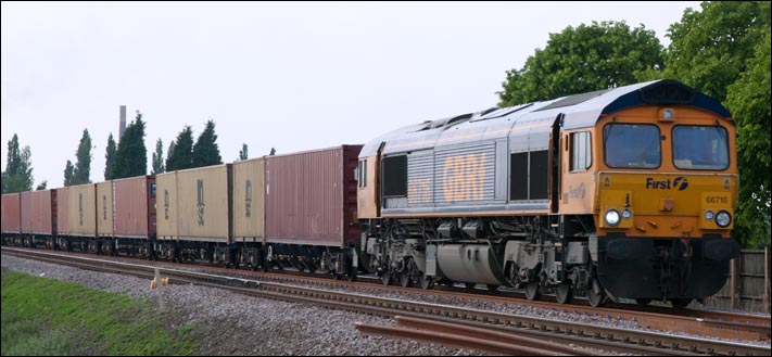 GBRf class 66716 heading for Ely with a freighliner on the 23rd of March 2010 