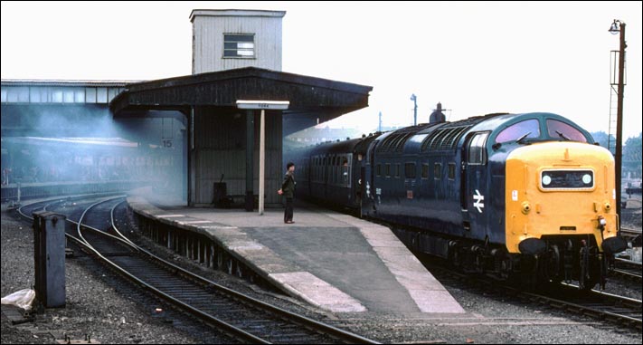 Deltic starts out from York heading North in BR days 