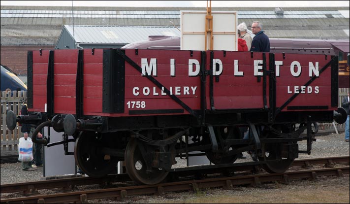 Open wagon painted in the colours of the Middleton Colliery at Leeds Open wagon painted in the colours of the Middleton Colliery at Leeds